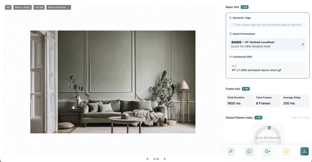 Pixel Flow quick preview switching between multiple candidate images and image details