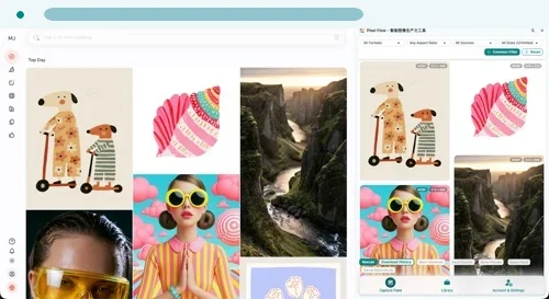 Pixel Flow 图片采集页展示网页图片列表和筛选器
